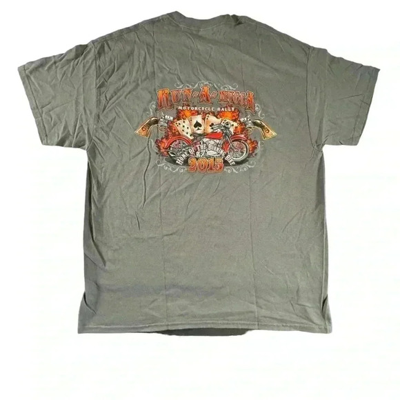Run a Mucca Motorcycle Rally 2015 Shirt XL Gray Burning Bike Winnemucca NV - Picture 7 of 9